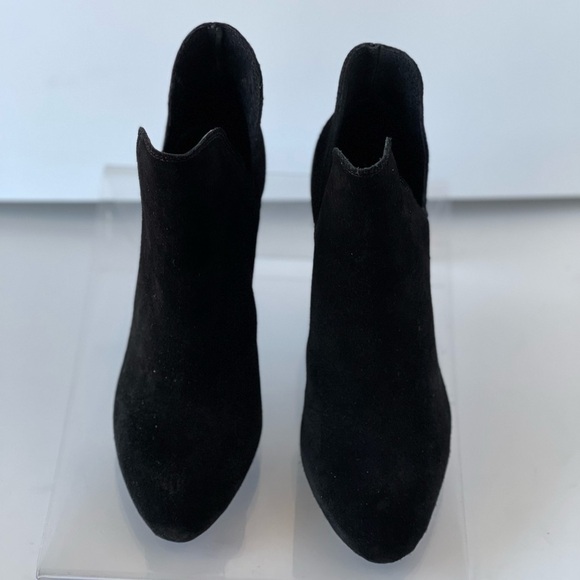 Steve Madden Black Suede Bootie Rookie Cut-out ankle boots Chunky Block Heels, 6 - Picture 4 of 10